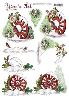 CD11697 3D Cutting Sheet - Yvon's Art - Christmas Wagonwheel