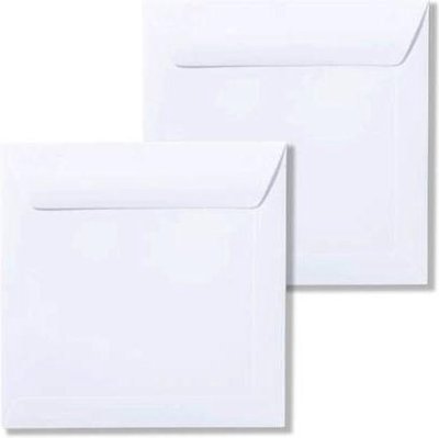Enveloppen vierkant 15.5x15.5cm 10 stuks Wit (120gr.) rechte klep