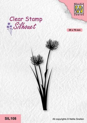 Nellie's Choice Clearstempel - Silhouette - Bloemen -21 SIL108 29x70mm (10-21)