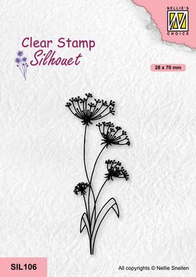 SIL106 Nellie's Choice Clearstempel - Silhouette - Bloemen -19 28x70mm