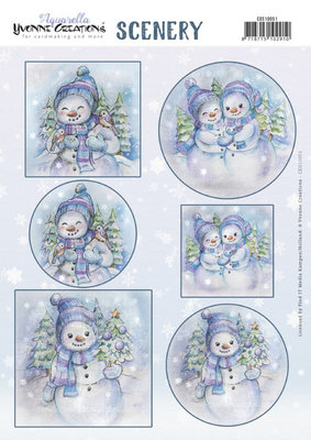 CDS10051 Scenery - Yvonne Creations - Aquarella - Snowmen
