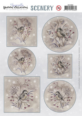 CDS10058 Scenery - Yvonne Creations - Aquarella - Winter Birds