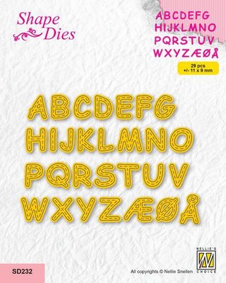 Nellie's Choice Shape Die - Stitched alfabet SD232 11x9mm (01-22)