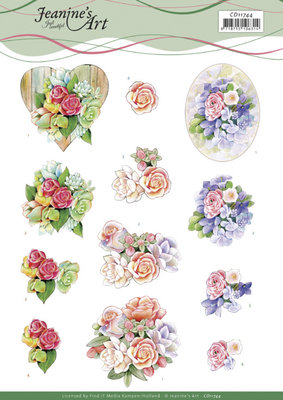 CD11744 3D Cutting Sheet - Jeanine's Art - Roses