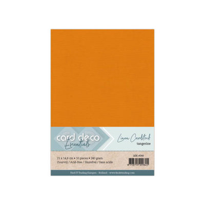 66 Linnenkarton A5 (21x14,8cm) Card Deco Tangerine per 10 vel
