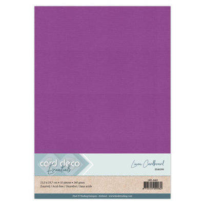 LKK-A468 Linnenkarton A4 (29,7x21cm) Card Deco Mauve per 10 vel