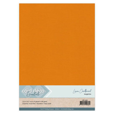 66 Linnenkarton A4 (29,7x21cm) Card Deco Tangerine per 10 vel