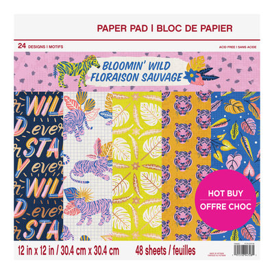 596082 Craft Smith Paperpad Bloomin wild 12x12-inch-48 sheets