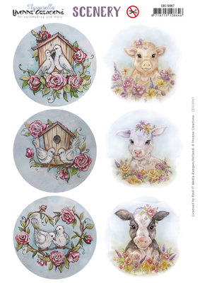 CDS10067 Scenery - Yvonne Creations Aquarella - Animals Circle