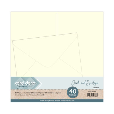 CDECAE10006 5 x 7 Cards and Envelopes 40PK Cream