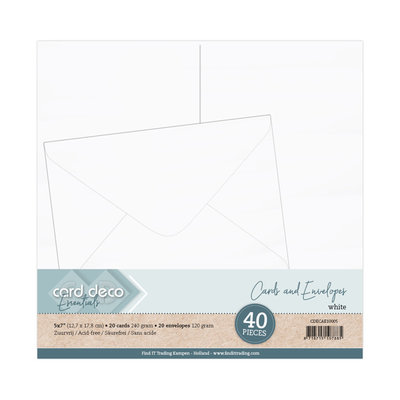CDECAE10005 5 x 7 Cards and Envelopes 40PK White