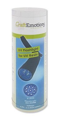 CraftEmotions UV zaklamp LED 90mmx25mm - Excl. 3 x AAA Battery (01-22)