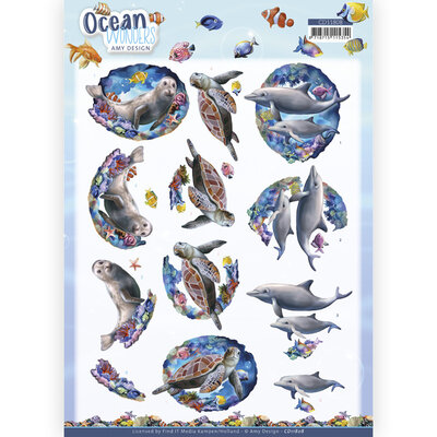 CD11808 3D Cutting Sheet - Amy Design - Ocean Wonders - Sea Turtle