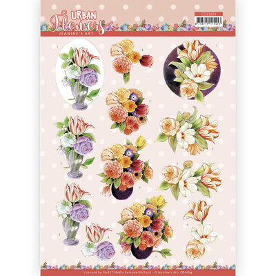 CD11814 3D Cutting Sheet - Jeanine's Art - Urban Flowers - Vase with flowers