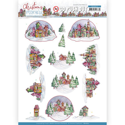 SB10672 3D Push Out - Yvonne Creations - Christmas Miracle - House