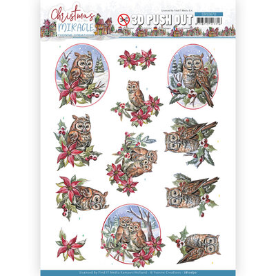 SB10670 3D Push Out - Yvonne Creations - Christmas Miracle - Owl
