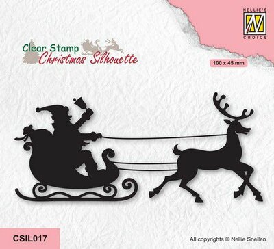 Nellie's Choice Christmas Silhouette Clearstamp - Kerstman CSIL017 100x45mm (08-22)