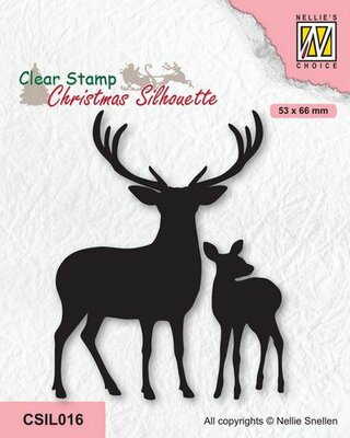 Nellie's Choice Christmas Silhouette Clearstamp - Herten CSIL016 53x68mm (08-22)