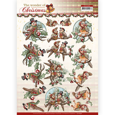 CD11856 3D Cutting Sheet - Yvonne Creations - The Wonder of Christmas - Wonderful Birds