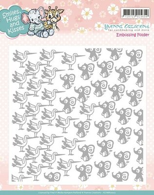 YCEMB10002 Embossing Folder - Yvonne Creations - Smiles, Hugs and Kisses