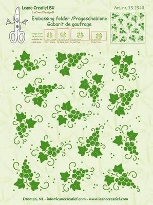 Leane LeCreaDesign embossingfolder  35.2540, background grapes  ca. 14,9 cm x 16,4 cm