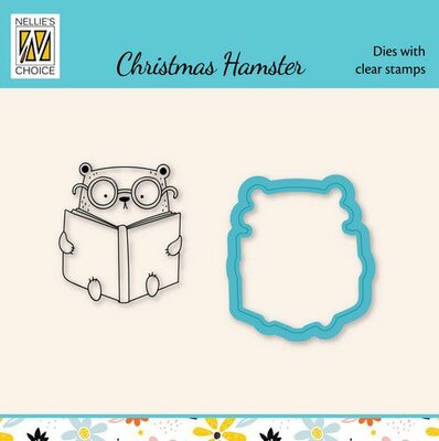 Nelie's Choice Die cut & clearstamp set Xmas Hamster 2 HDCS039 34X38mm (11-22)