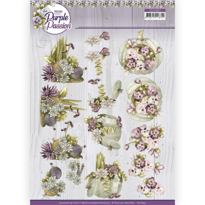 CD11847 3D Cutting Sheet - Precious Marieke - Purple Passion - Pumpkin Passion