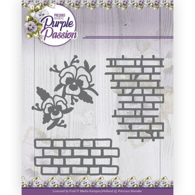PM10246 Dies - Precious Marieke - Purple Passion - Wall with Pansies