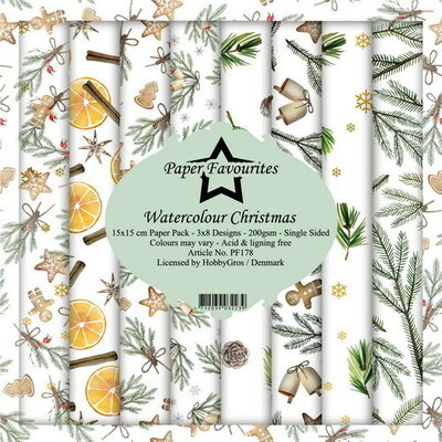 Dixi Craft Designpapier 15x15cm Watercoulour Christmas