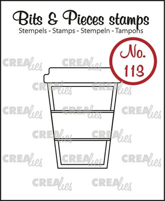 CLBP113 Crealies Bits & Pieces stamp no. 113, Mug to go