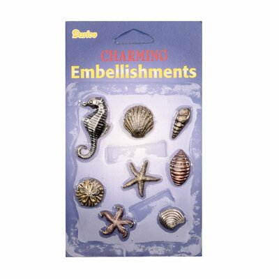 1964-84 Darice • Embel Brass Charm Sea Shells