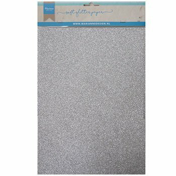CA3122 Marianne Design • Papier glitter A5 5pcs Silver