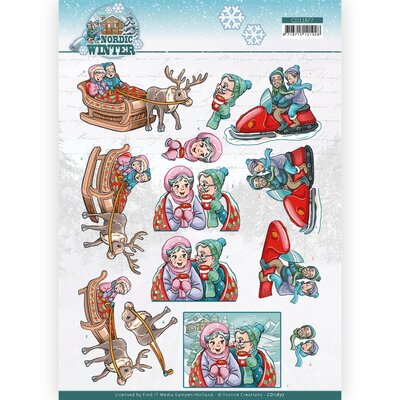 CD11877 3D Cutting Sheet - Yvonne Creations - Funky Nanna  Nordic Winter - On the go