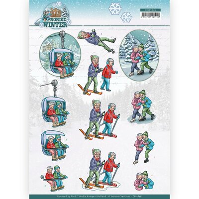 CD11876 3D Cutting Sheet - Yvonne Creations - Funky Nanna  Nordic Winter - Wintersports