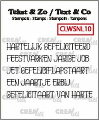 CLWSNL10 Crealies Clearstamp - Woordstroken - Gefeliciteerd