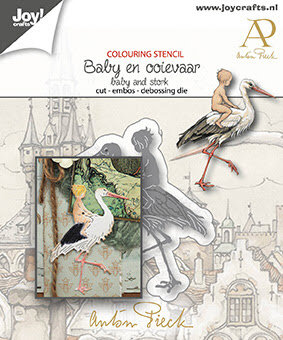6002/1612 Joy!Crafts - Stans-debos-embossing mal - Anton Pieck - Baby & Ooievaar