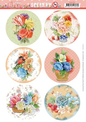 CDS10118 Scenery - Jeanine's Art - Urban Flowers - Wild Rose Round