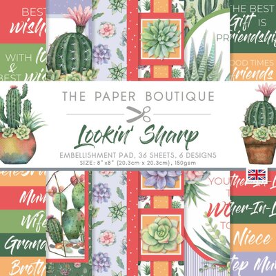 PB1972 The Paper Boutique Lookin Sharp 8x8 Embellishments Pad