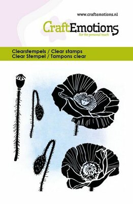 CraftEmotions clearstamps 6x7cm - Klaproos (01-23)