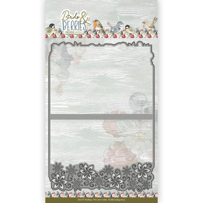 CDCD10119 Dies - Precious Marieke - Birds and Berries - Frame Card Flower Border A5