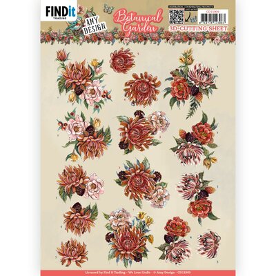 CD11909 3D Cutting Sheets - Amy Design - Botanical Garden - Colorful Flowers