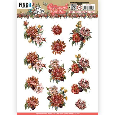 SB10734 - HJ21601 3D Push Out - Amy Design - Botanical Garden - Colorful Flowers