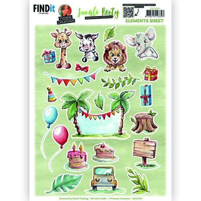 CD11919 Cutting Sheets - Yvonne Creations - Jungle Party - Small Elements - B