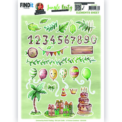 CD11918 Cutting Sheets - Yvonne Creations - Jungle Party - Small Elements - A