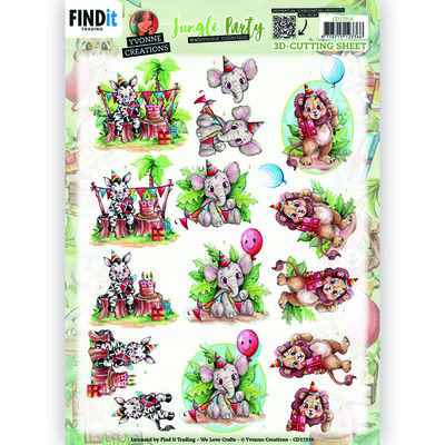 CD11916 3D Cutting Sheets - Yvonne Creations - Jungle Party - Gifts