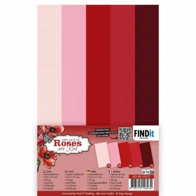 AD-4K-10027 Linen Cardstock Pack - 4K - Amy Design - Roses are Red