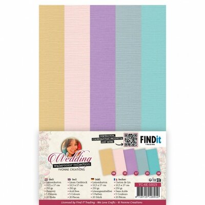 YC-4K-10023 Linen Cardstock Pack - 4K - Yvonne Creations - Wedding