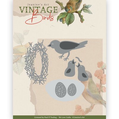 JAD10174 Dies - Jeanine's Art - Vintage Birds - Bird's Nest