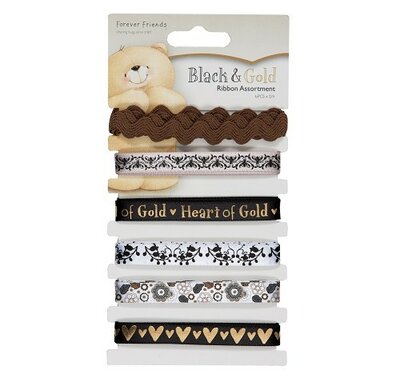 Forever Friends - Ribbon: Black & Gold - FFS36100