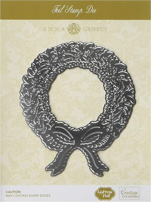 CO725576 Go Press and Foil - Anna Griffin Christmas Wreath Hotfoil Stamp